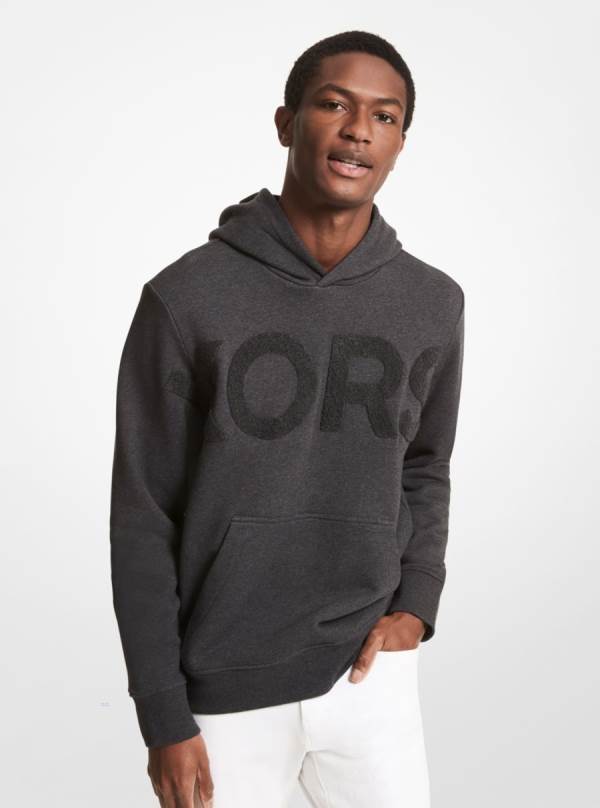 Panske Mikiny S Kapucňou Michael Kors KORS Cotton Tmavo Siva - Oblecenie Michael Kors Slevy | ROIWL-8196